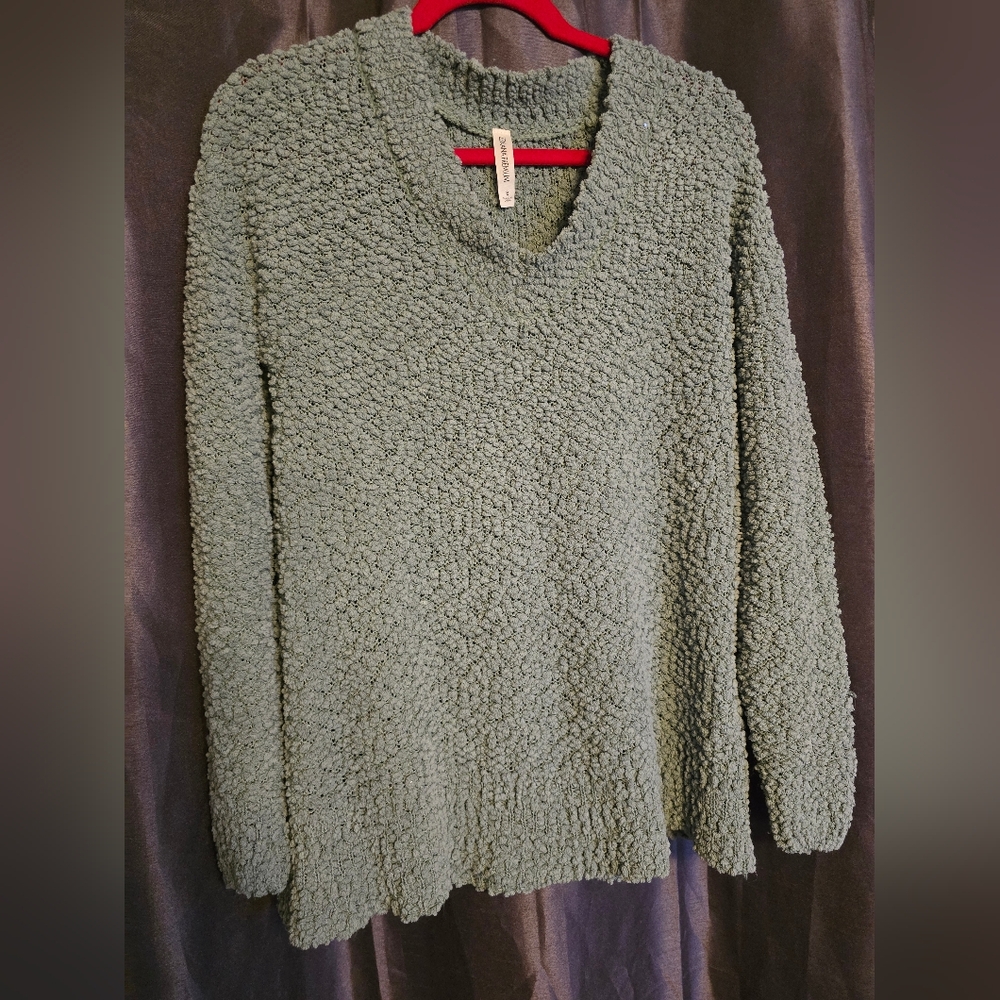 Zenana Outfitters Olive V-Neck Sweater